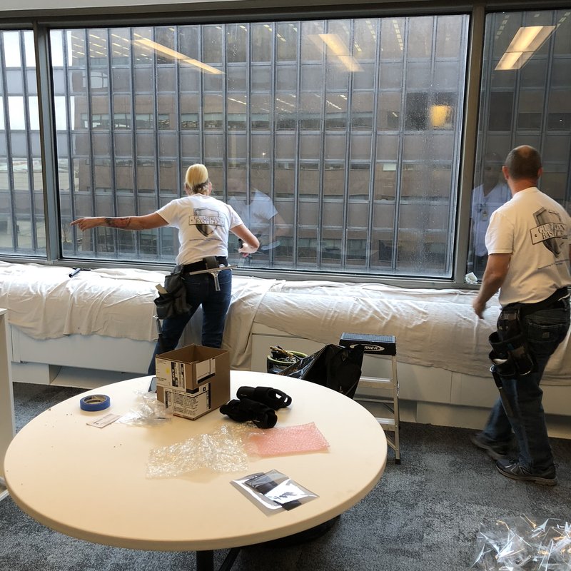 Federal Reserve Bank of Philadelphia – Philadelphia, PA Huper Optik Ceramic 30 Window Film installation at the Federal Reserve Bank of Philadelphia by Guardian Bastille