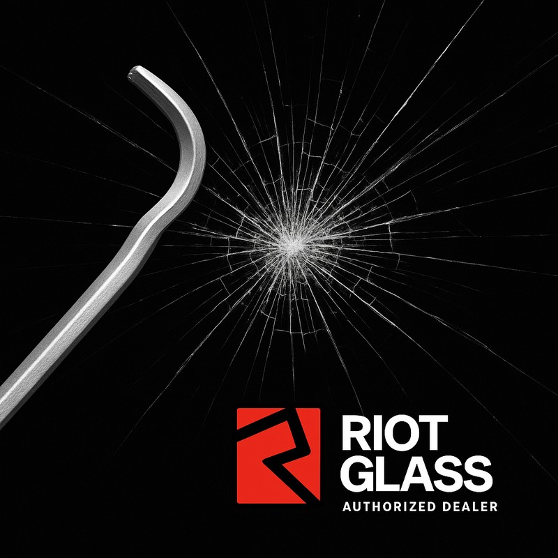 Forced-Entry / Breach Damage – Security Retrofit Need Door/window breach showing forced-entry damage prior to security glazing or window film retrofit by Guardian Bastille