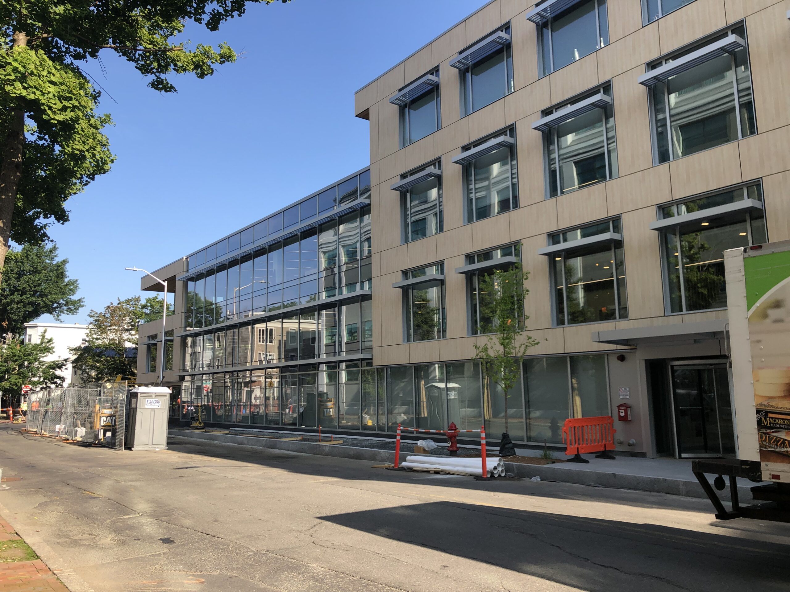Casper Cloaking Film Installation – Cambridge, MA Conference room in Cambridge, MA showcasing Casper Cloaking Film that obscures digital screens while maintaining clear glass transparency.