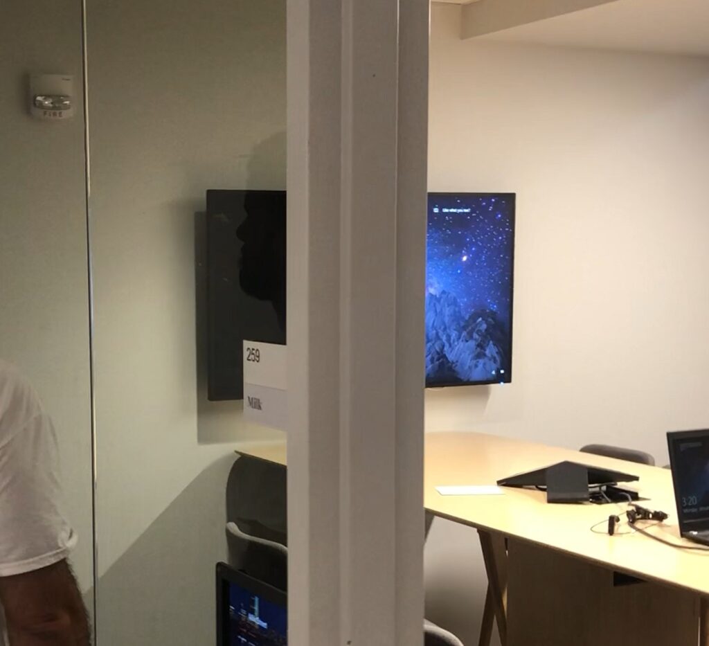 Casper Cloaking Film Installation – Boston Biotech Conference Room Casper Cloaking Film installed at Boston biotech company conference room, providing screen privacy while maintaining glass transparency.