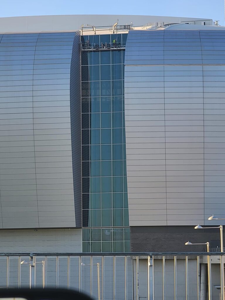 State Farm Stadium – 3M Prestige 20 Exterior Installation, Glendale AZ 3M Prestige 20 Exterior window film installation at State Farm Stadium in Glendale, Arizona, performed by Guardian Bastille from swing staging at 150 feet.