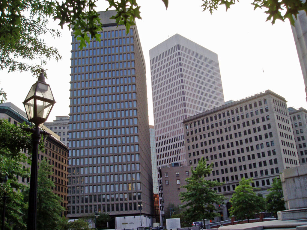 Textron Building & One Financial Plaza – Low-E Window Film Installations, Providence RI Low-E window film installed by Guardian Bastille on Textron Building and One Financial Plaza in Providence, RI to improve comfort and energy efficiency.