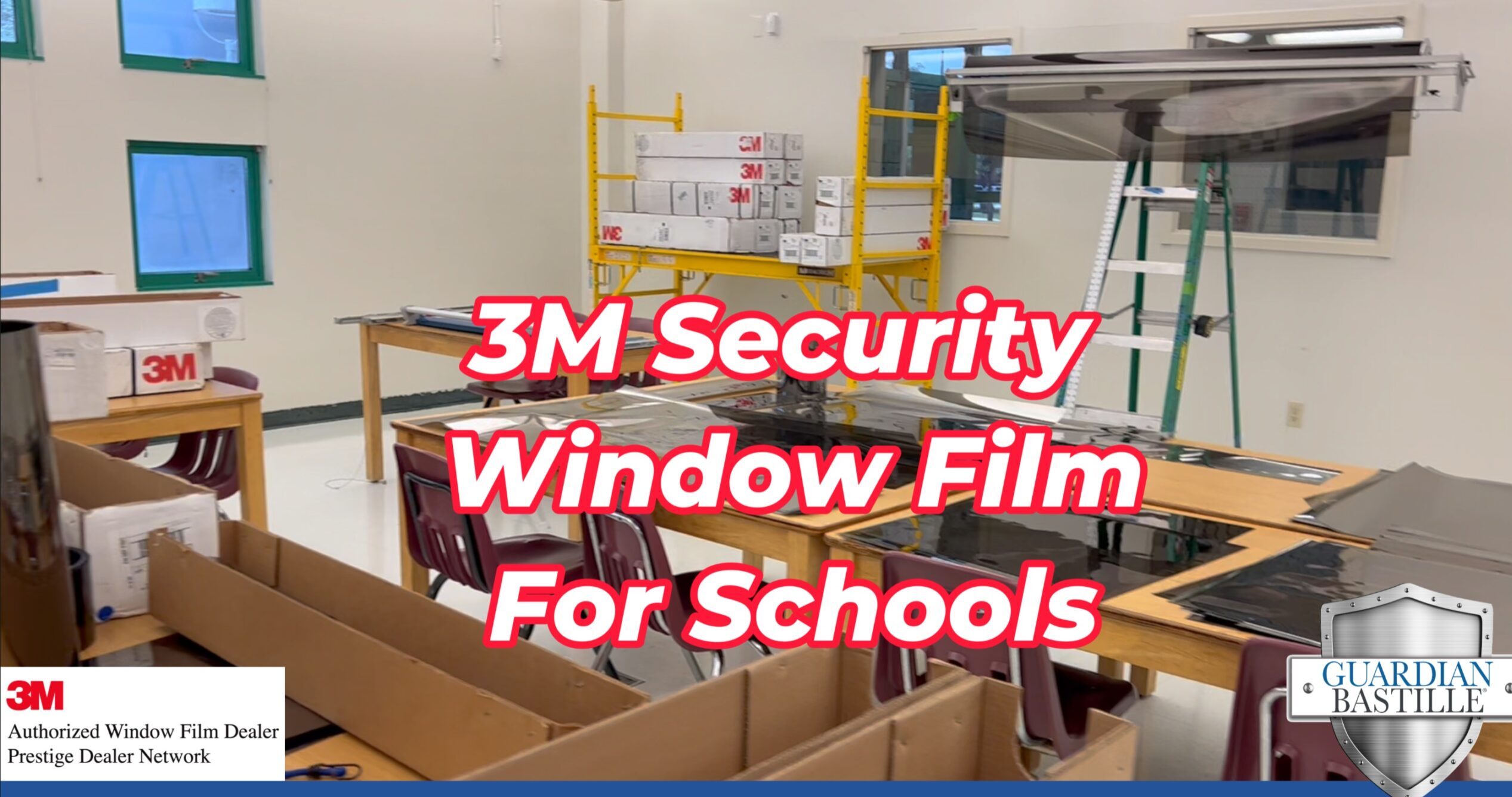 3M Ultra Night Vision 25 Safety Window Film installation at Duval County Public Schools Jacksonville FL by Guardian Bastille