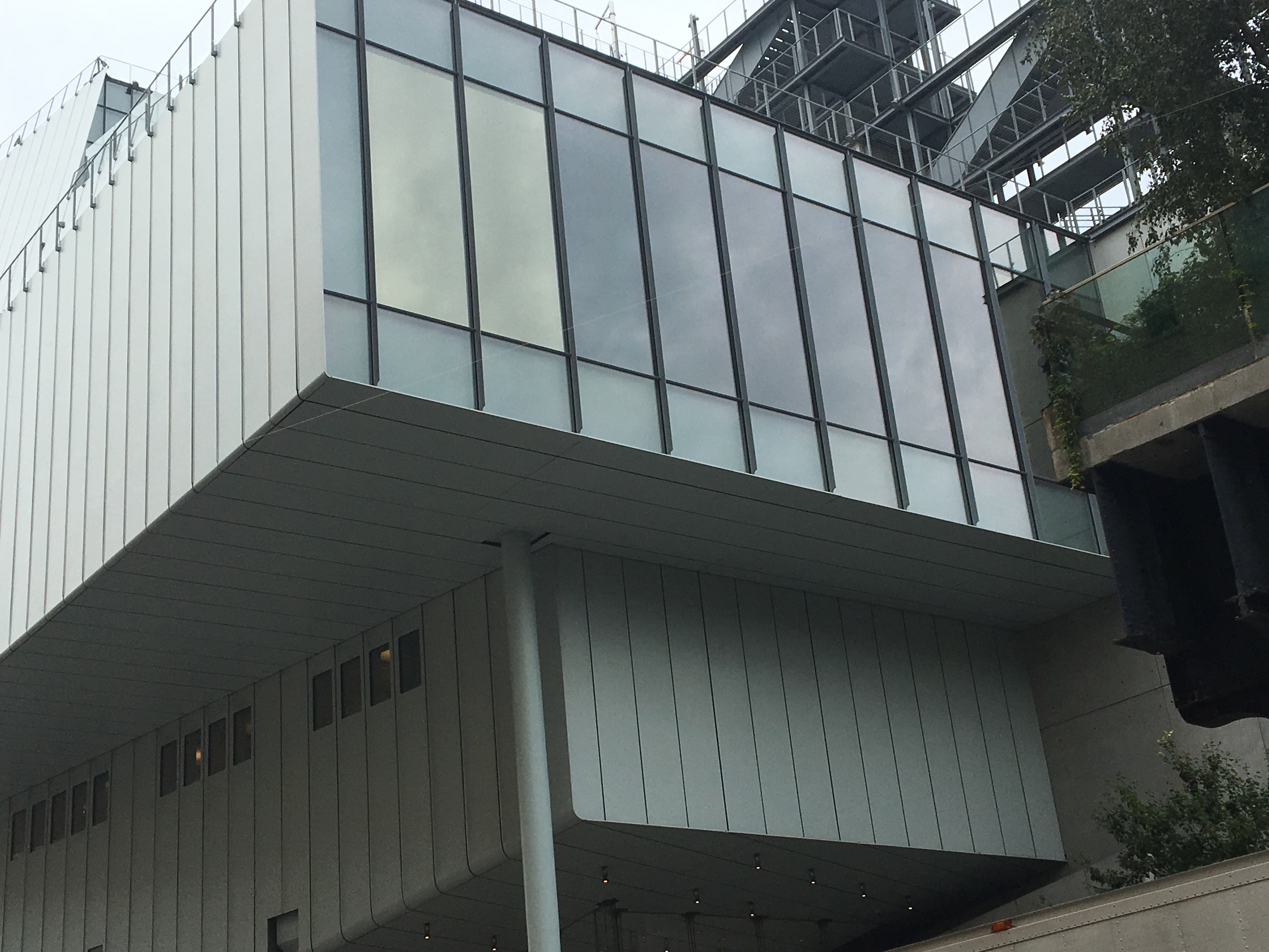 Museum window film applied to the Whitney Museum's glass facade, New York, NY